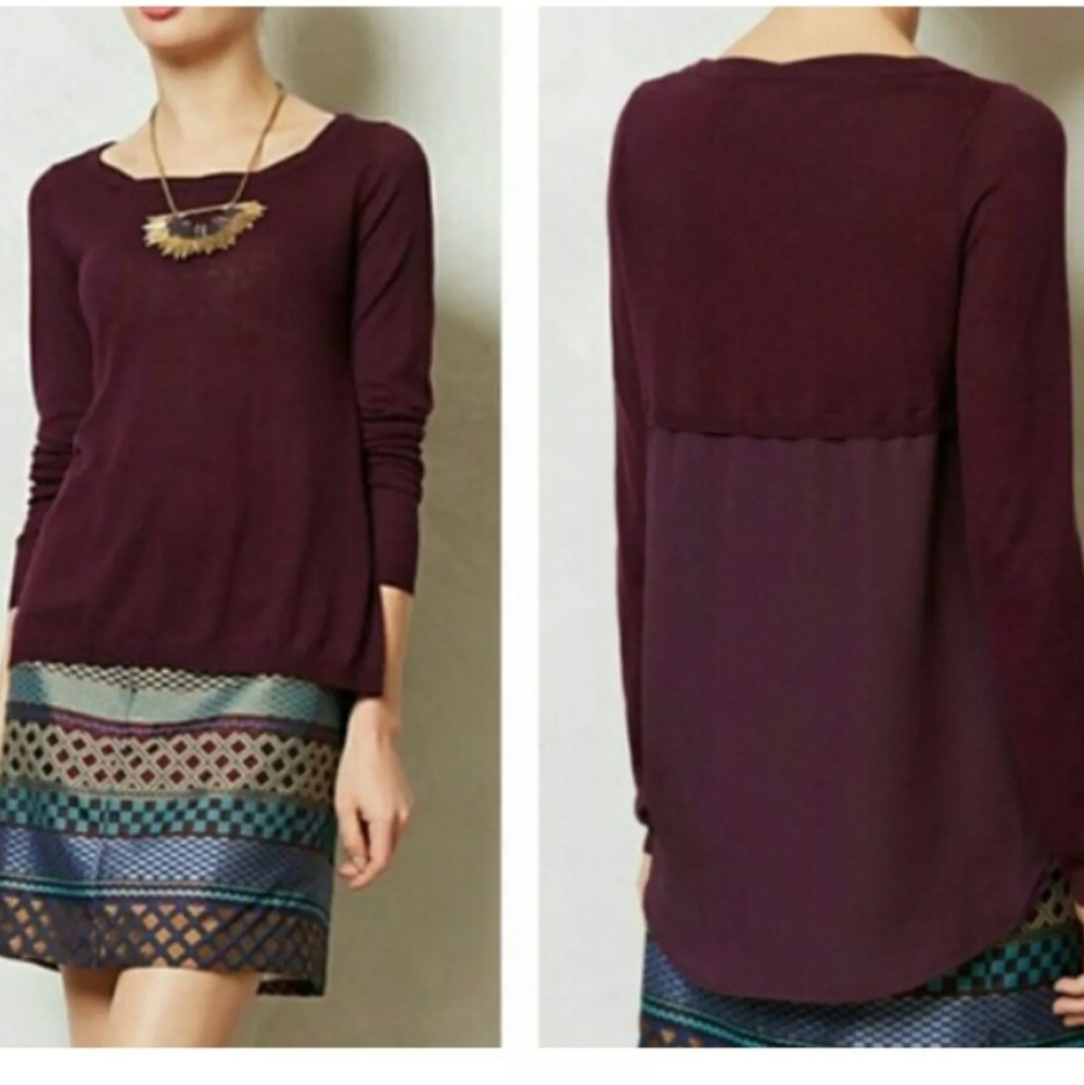 Anthropologie Purple Roslin Pullover Sweater